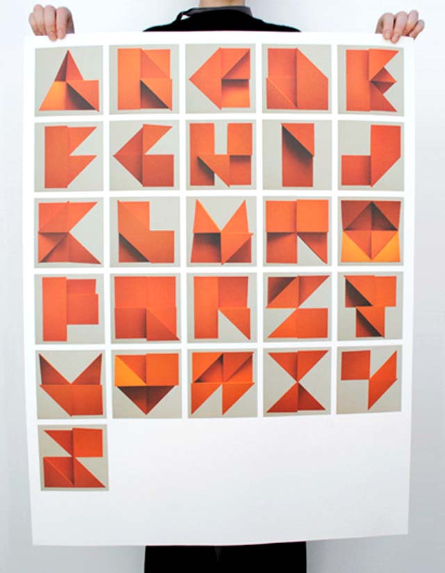 tim-fishlock-origami-alphabet-relief2 Tim Fishlock Origami Alphabet Relief