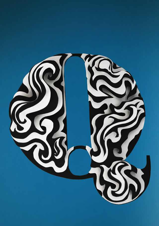 3D Alphabet Paper Sculptures by Jerome Corgier