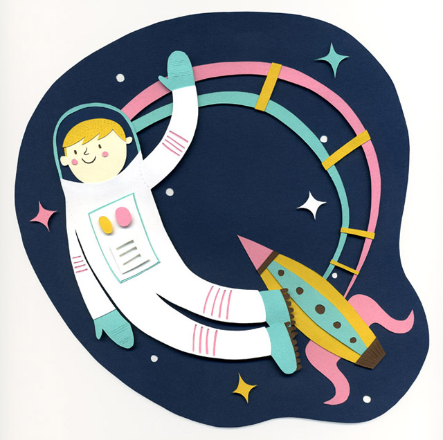 IllustratedType_Q_LoRes Illustrated Paper Spacephabet by Jared Andrew Schorr