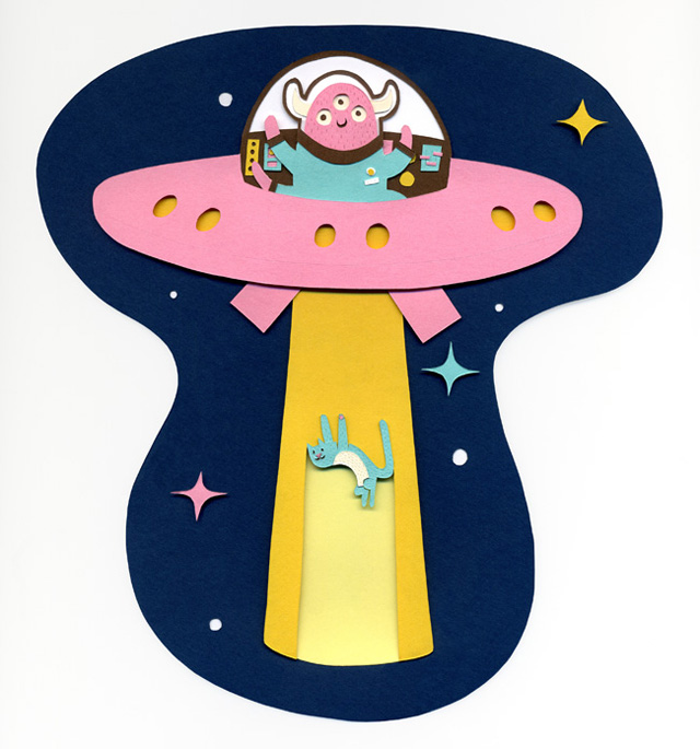 IllustratedType_T_LoRes Illustrated Paper Spacephabet by Jared Andrew Schorr