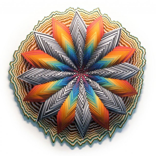 Colorful Three-Dimensional Paper Explosions by Jen Stark for PULSE Los Angeles