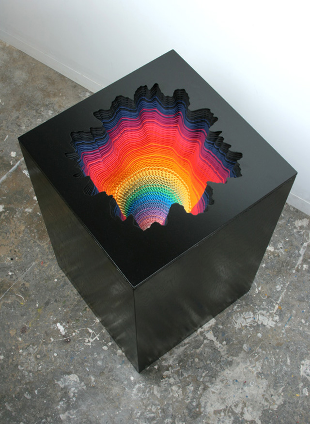 Colorful Three-Dimensional Paper Explosions by Jen Stark for PULSE Los Angeles 