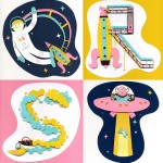 Illustrated Paper Spacephabet by Jared Andrew Schorr