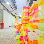 Walls Made from 30,000 Post-its