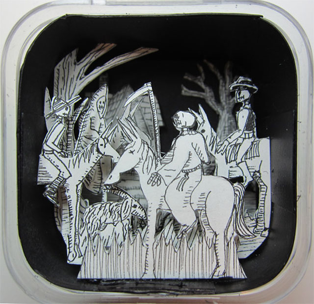 four-horsemen-diorama Miniature Paper Worlds by Jim Doran
