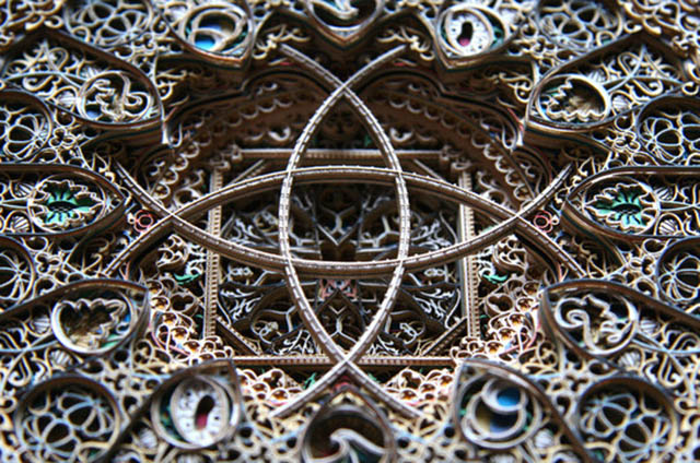 Intricate Laser Cut Stained Glass Paper Windows