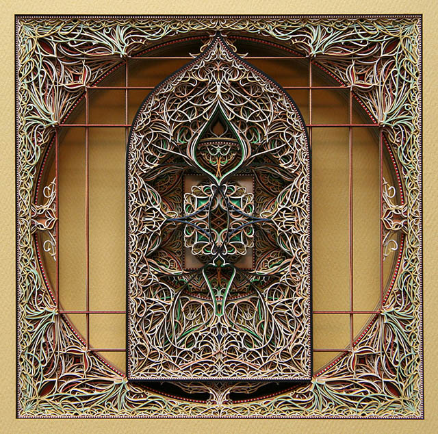 Intricate Laser Cut Stained Glass Paper Windows