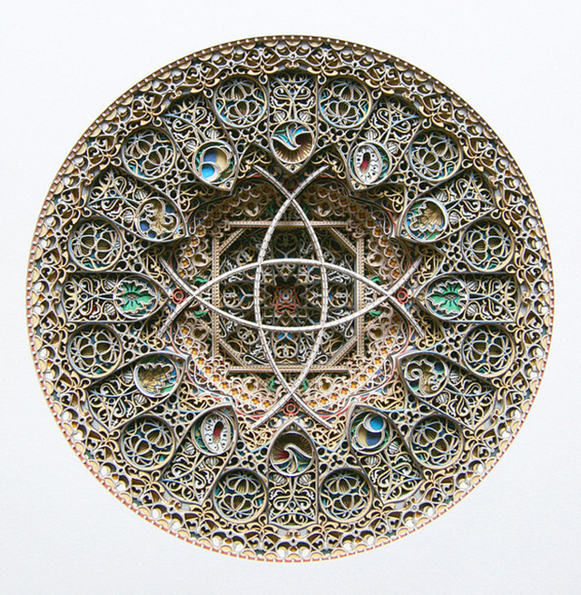 Intricate Laser Cut Stained Glass Paper Windows