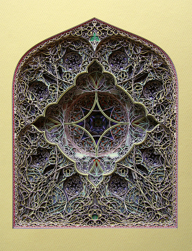 Intricate Laser Cut Stained Glass Paper Windows